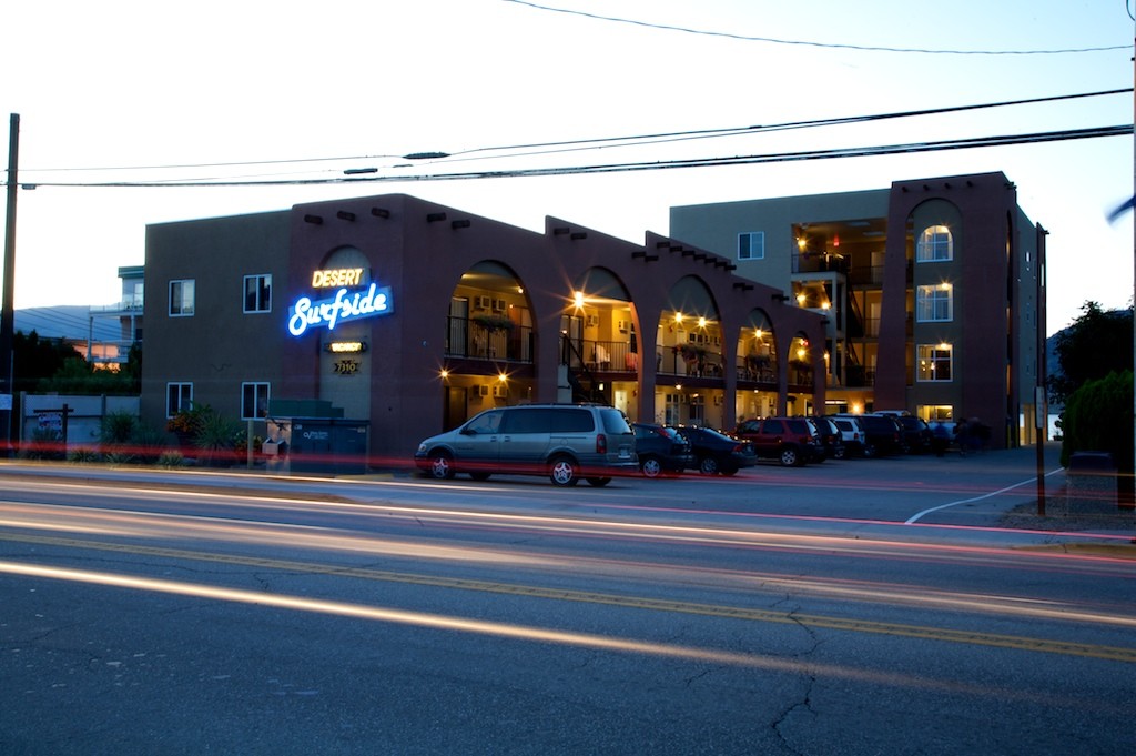 Desert Surfside exterior at dusk